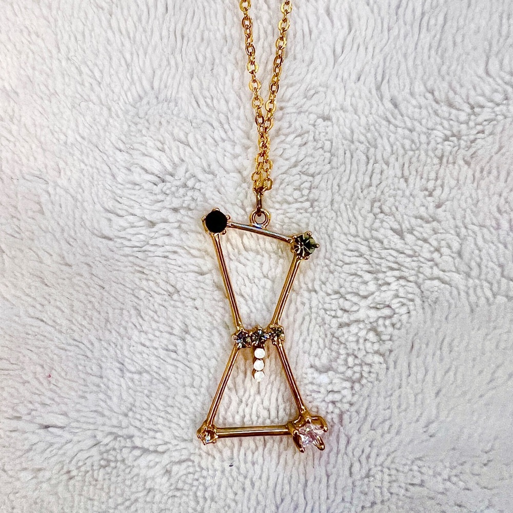 Beautiful Celestial Gold Necklace with Crystal Accents